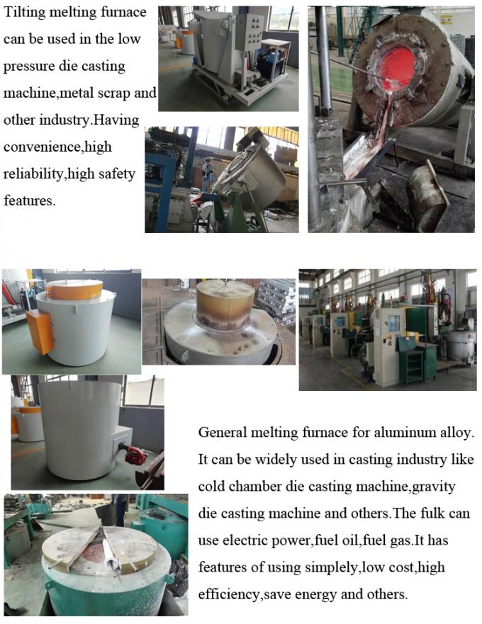 Hydraulic Tilting Aluminum Melting Furnace High Efficiency For Casting Industry